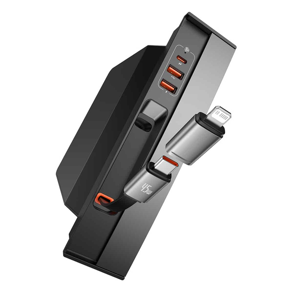 Baseus T-Space Series USB HUB for Tesla Model 3 / Y with Built-in 45W USB C  Cable - Black - B2B wholesaler.hurtel.com