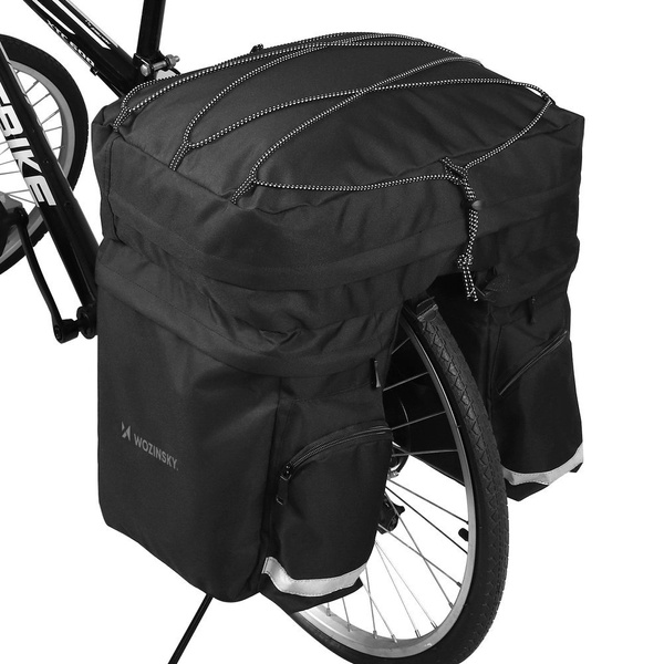 Wozinsky geräumige Fahrradtasche 60 l für den Kofferraum (inkl. Regenschutz) schwarz (WBB13BK)